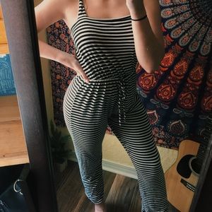 super comfy b/w striped jumpsuit!!!